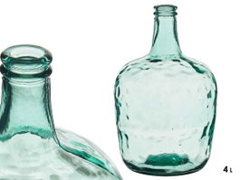 Giftdecor Bouteille Décorative en Verre Carafe 4 L Transparent 19x30x19 cm Verre Recyclé (Set de 4)