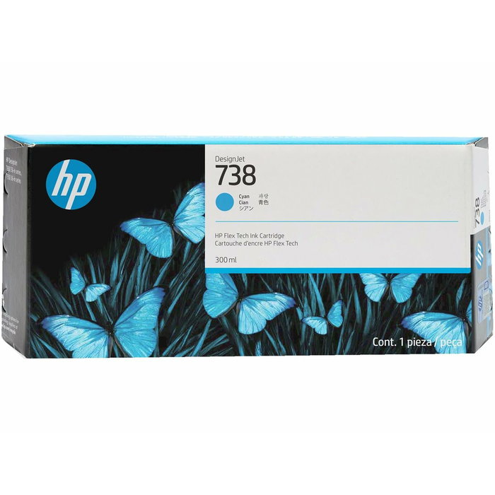 HP HP 738 Cyan 300ml (676M6A) Cartouche d'encre