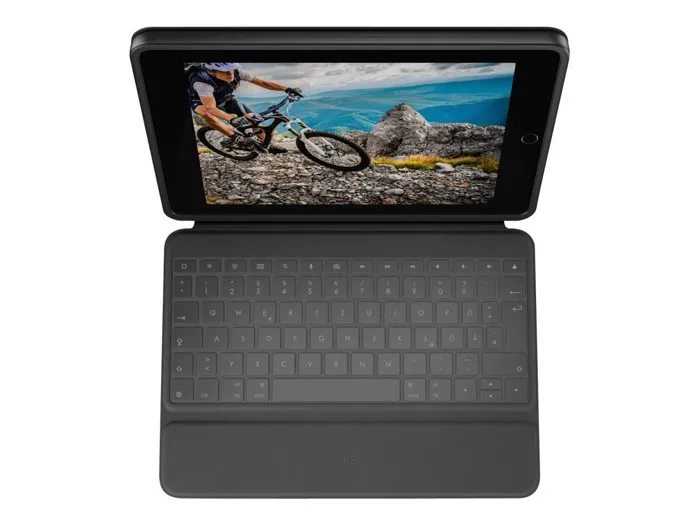 Logitech Rugged Folio Etui Clavier AZERTY Français pour iPad 10e Génération - Protection Robusté Interface Smart Connector