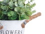 IBERGARDEN Plante décorative verte aspect vieilli avec pot métal 24cm