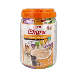 CHURU VET Churu Cat Variedades de Pollo, 50 sachets de 4 sticks de 15g