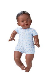 Berjuan Poupée nouveau-né africain garçon 45 cm - Référence 8073-17 - Poupée d'éveil et de décoration
