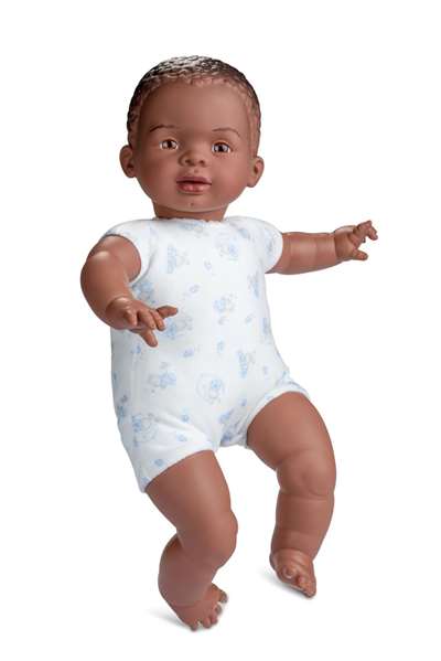 Berjuan Poupée nouveau-né africain garçon 45 cm - Référence 8073-17 - Poupée d'éveil et de décoration