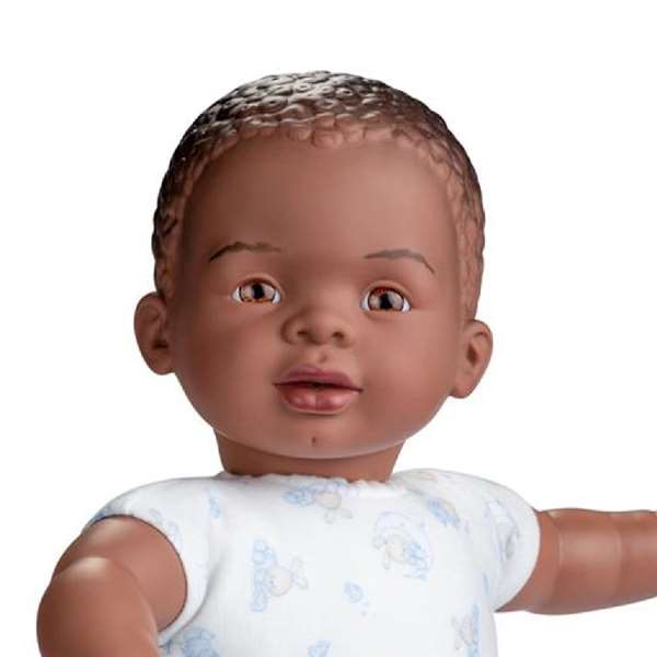 Berjuan Poupée nouveau-né africain garçon 45 cm - Référence 8073-17 - Poupée d'éveil et de décoration