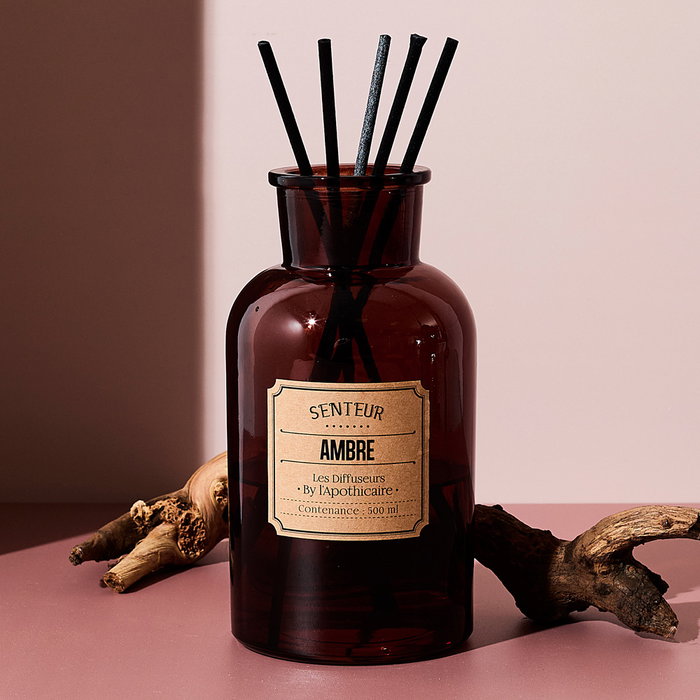 Home Deco Factory Diffuseur en verre avec bâtonnets 500 ml