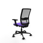 Chaise Haches Synchrone/Traslack tissu Violet Maille Gris Base en nylon noir Accoudoir 2D Sans appui-tête Roulettes 65mm nylon