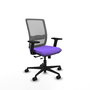 Chaise Haches Synchrone/Traslack tissu Violet Maille Gris Base en nylon noir Accoudoir 2D Sans appui-tête Roulettes 65mm nylon