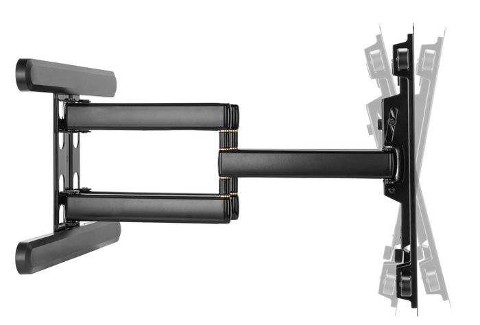 Vivolink Support mural professionnel avec bras, noir brillant, capacité 70 kg