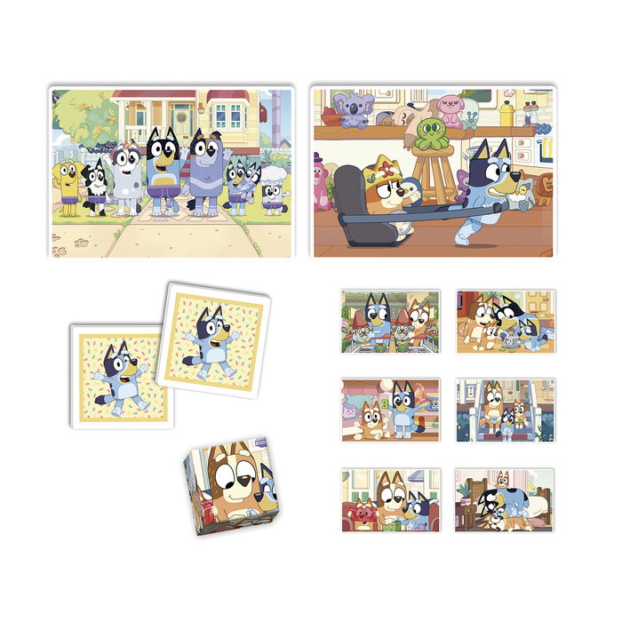 Clementoni Edukit 4 en 1 Bluey 18320 - Jeu éducatif pour développer mémoire, logique et dextérité dès 3 ans