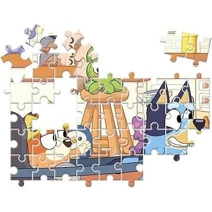 Clementoni Edukit Bluey Coffret Apprentissage 4 en 1 Puzzles Mémo Jeux de Cubes Fabriqué en Italie Dès 4 ans