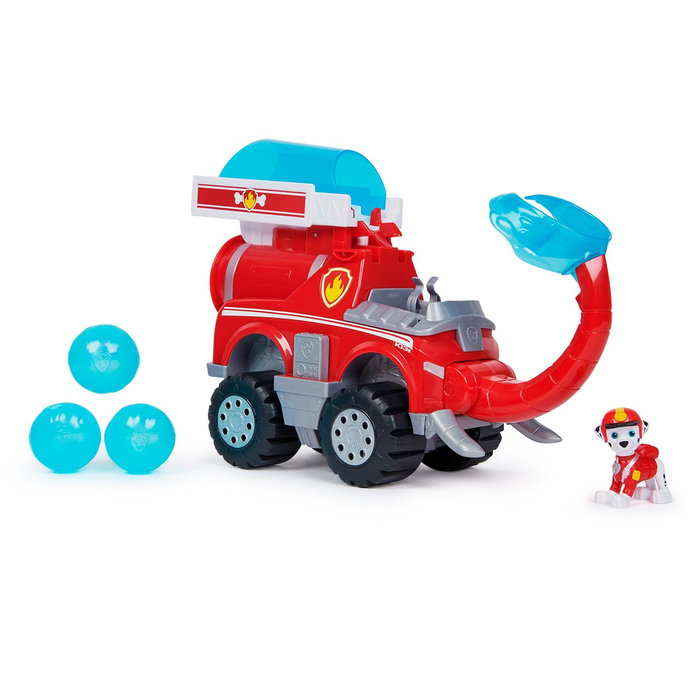Spin Master - Paw Patrol - Voiture de jouet Deluxe Marshall avec éléphant Jungle, lanceur à projectiles d'eau, figurine de 5 cm, pour enfants dès 3 ans - Réf. 6068023