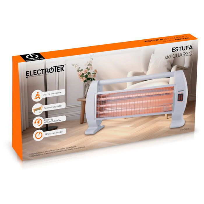 Thulos ET-QH14 Radiateur Quartz 3 Positions 400W/800W/1200W Sécurité Antichute Thulos ET-QH14 Radiateur Quartz 3 Positions 400W/800W/1200W Sécurité Antichute