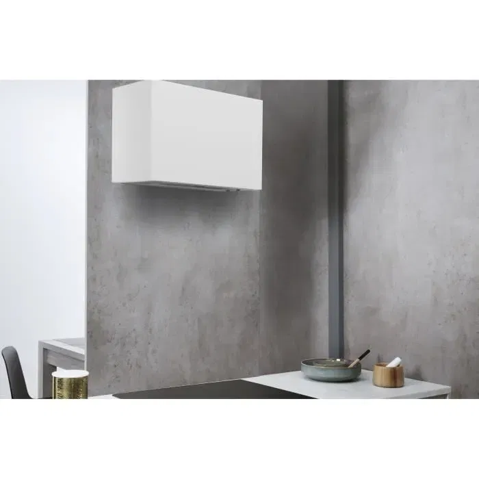 Whirlpool WCT64FLSX - Hotte aspirante intégrable 53 cm, Inox, Débit 332 m³/h max, 3 vitesses, LED, Filtre anti-graisse - Classe énergétique C