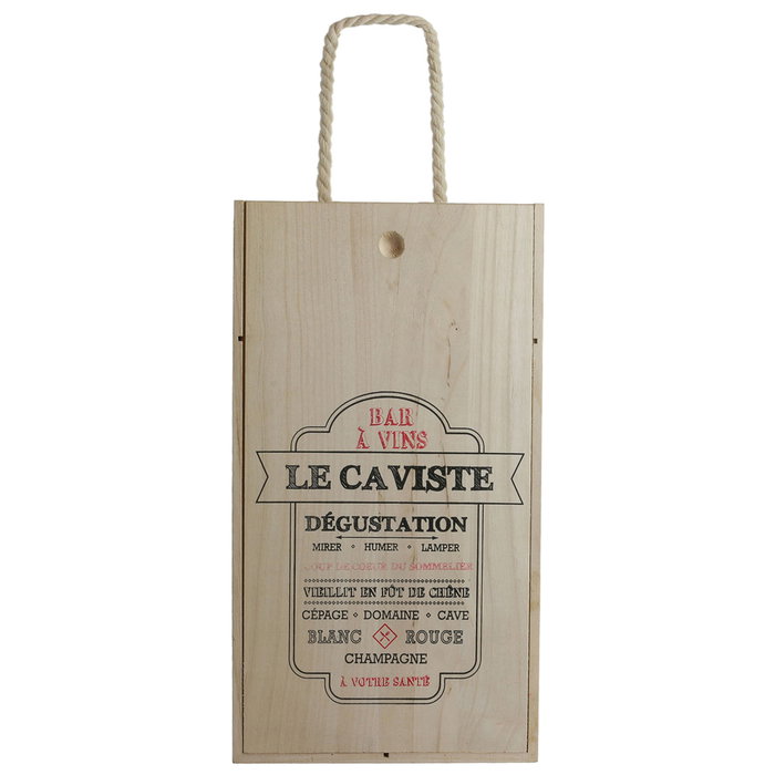Cook Concept Caisse de vin en bois pour 2 bouteilles avec poignée Cook Concept Caisse de vin en bois pour 2 bouteilles avec poignée