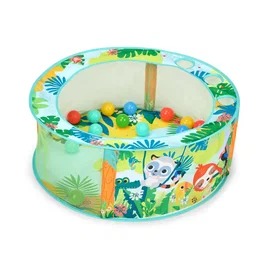 Bright Starts Piscine à balles pliable pour bébé Rowdy Rainforest avec 20 balles, sac de transport inclus (80 cm de diamètre)