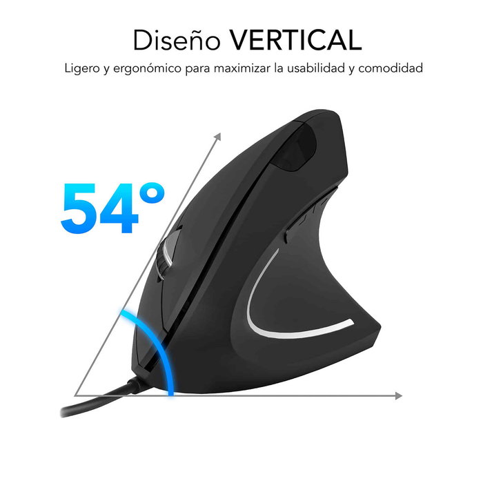 Souris Optique Ergonomique Subblim SUBMO-EDGVU01 Noir 1600 dpi