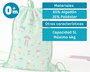 KioKids Sac à déjeuner vert - 5 litres, capacité 4 kg, pour école et sorties - 65% coton, 35% polyester, lavage main