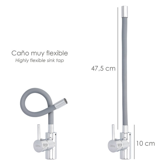 ORYX Mitigeur de cuisine monocommande avec bec flexible haut ORYX Mitigeur de cuisine monocommande avec bec flexible haut