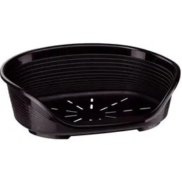 Ferplast Panier pour chien plastique Siesta Deluxe Taille 8 (82*59.5*25 cm) - Noir - Corbeille spacieuse et confortable