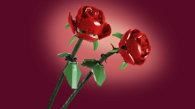 Lego 40460 Roses - Set de Fleurs à Construire, 2 Roses Rouges avec Tiges Ajustables, Compatible avec Tulipes 40461 et Bouquet 10280