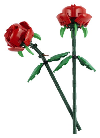 Lego 40460 Roses - Set de Fleurs à Construire, 2 Roses Rouges avec Tiges Ajustables, Compatible avec Tulipes 40461 et Bouquet 10280