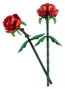 Lego 40460 Roses - Set de Fleurs à Construire, 2 Roses Rouges avec Tiges Ajustables, Compatible avec Tulipes 40461 et Bouquet 10280
