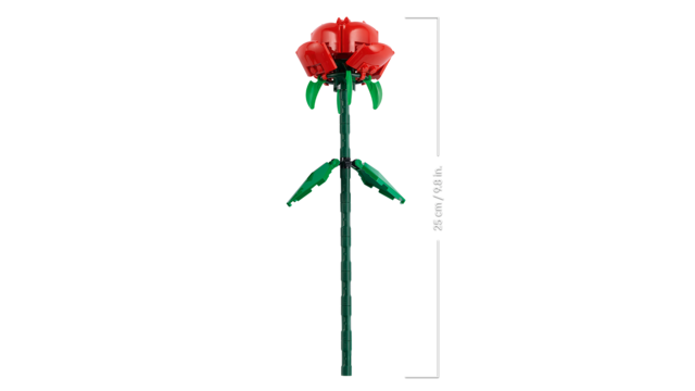 Lego 40460 Roses - Set de Fleurs à Construire, 2 Roses Rouges avec Tiges Ajustables, Compatible avec Tulipes 40461 et Bouquet 10280