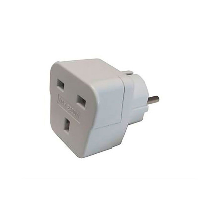 BF Adaptateur Royaume-Uni vers Europe rétractable blanc 13A 250V BF Adaptateur Royaume-Uni vers Europe rétractable blanc 13A 250V