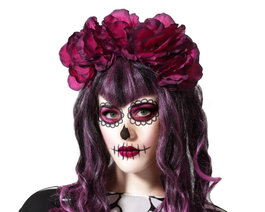 Atosa Diadema 25x20cm Flores Violeta Halloween