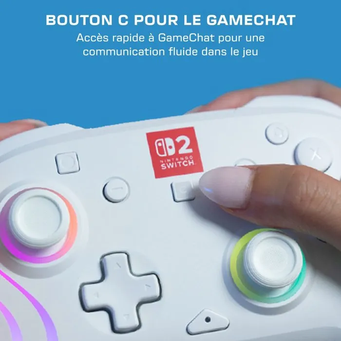Turtle Beach Afterglow Wave Manette sans fil RGB pour Nintendo Switch 2 - Blanc Turtle Beach Afterglow Wave Manette sans fil RGB pour Nintendo Switch 2 - Blanc