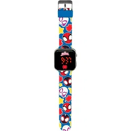 Kids Licensing Montre LED Spidey avec Affichage de l'Heure et de la Date, Changeur de Fond d'Écran - à Partir de 4 Ans