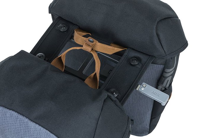 Basil Sacoches de vélo Miles MIK 2.0 Imperméable Gris/Noir 34L