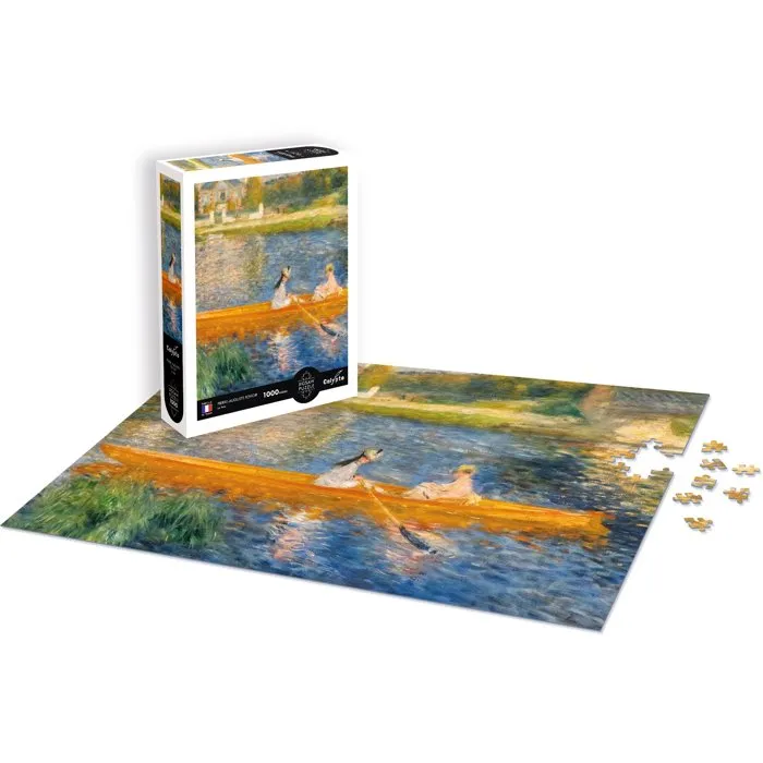 Sentosphere - Puzzle Calypto 1000 pièces - 'La Yole' de Pierre-Auguste Renoir - Toucher soyeux - À partir de 9 ans