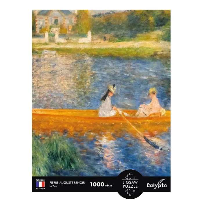 Sentosphere - Puzzle Calypto 1000 pièces - 'La Yole' de Pierre-Auguste Renoir - Toucher soyeux - À partir de 9 ans