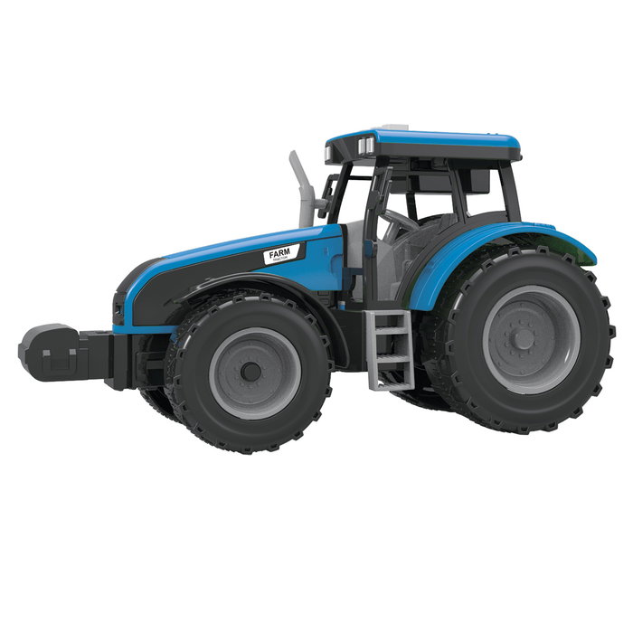TACHAN Tractor Bleu avec Remorque Jouet 1:32 - À Friction, avec Lumières et Sons - Référence T0105 - Jouet Agricole Enfant