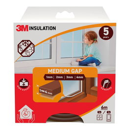 3M Burlete de aislamiento clásico, Marrón, 6 m, 1 - 4 mm