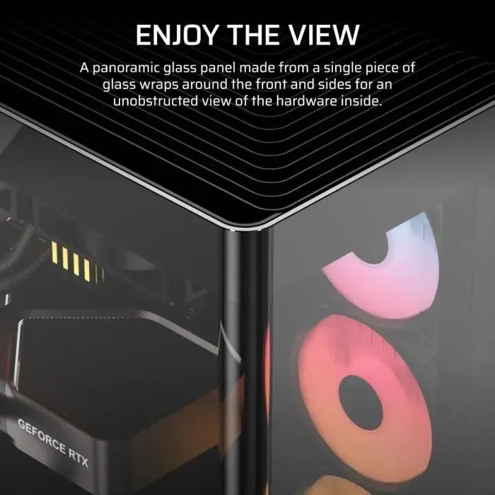 Corsair FRAME 4500X RS-R ARGB - Boîtier PC Moyen-Tour en verre trempé - Support 2 radiateurs 360 mm - 10 ventilateurs - Noir