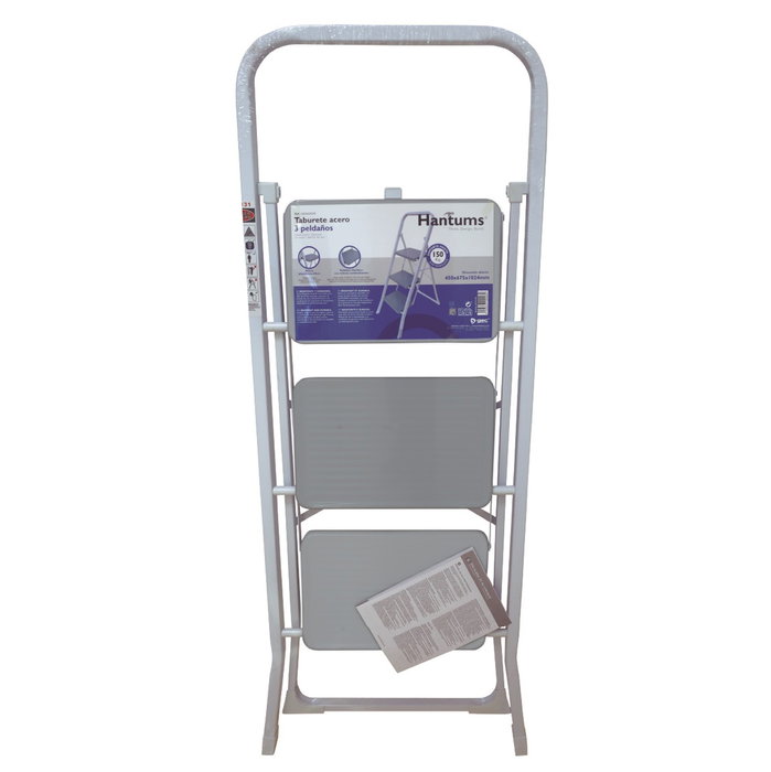 Hantums Tabouret en acier 3 marches, Gris Hantums Tabouret en acier 3 marches, Gris
