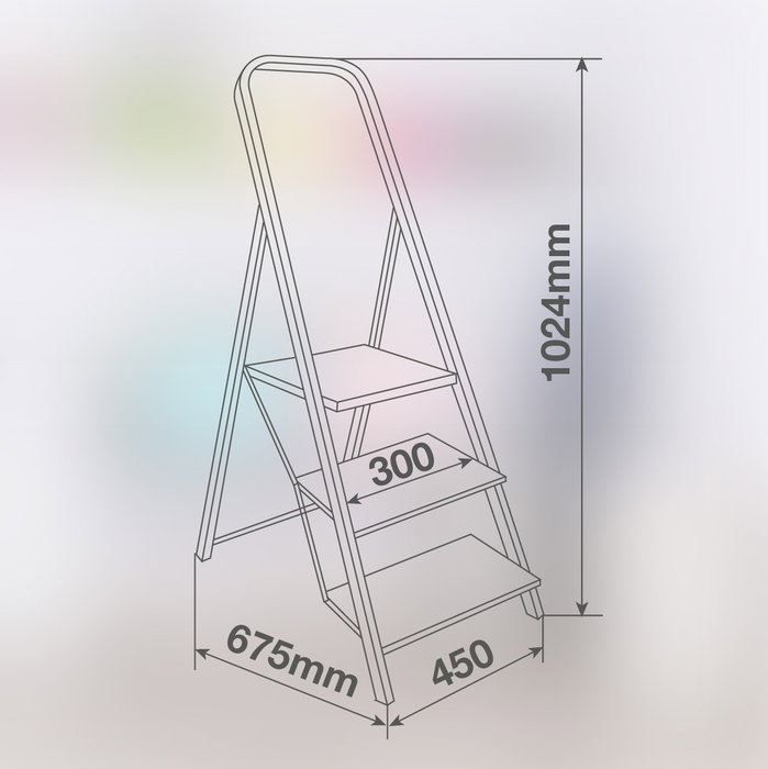 Hantums Tabouret en acier 3 marches, Gris Hantums Tabouret en acier 3 marches, Gris