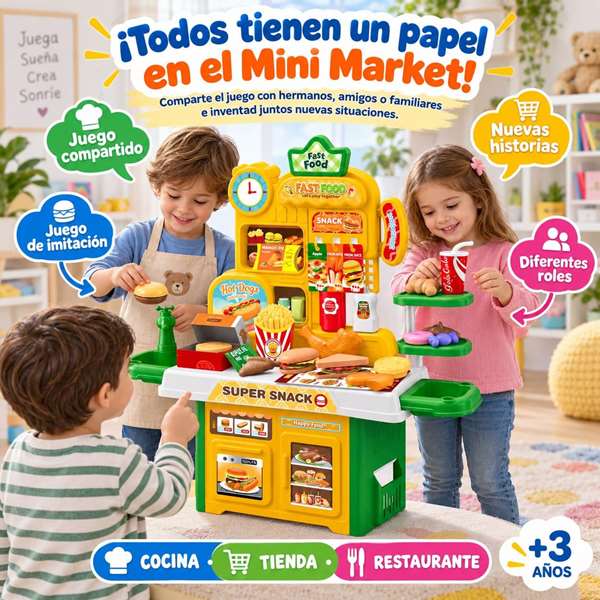 Jugatoys Mini Market Food avec accessoires 50x20x38cm Jugatoys Mini Market Food avec accessoires 50x20x38cm