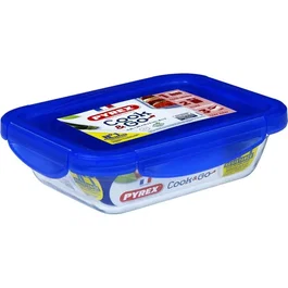 Pyrex Lot de 3 boîtes de conservation rectangulaires Cook & Go en verre borosilicate avec couvercles étanches