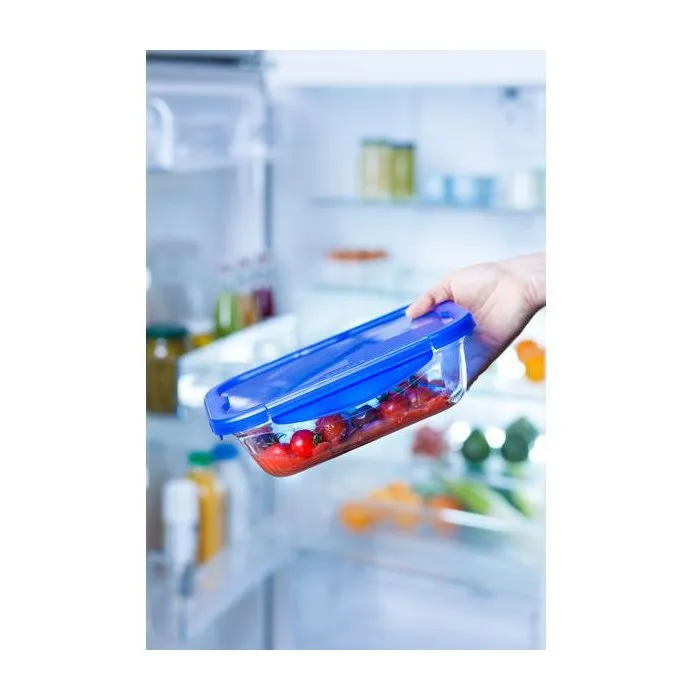 Pyrex Lot de 3 boîtes de conservation rectangulaires Cook & Go en verre borosilicate avec couvercles étanches
