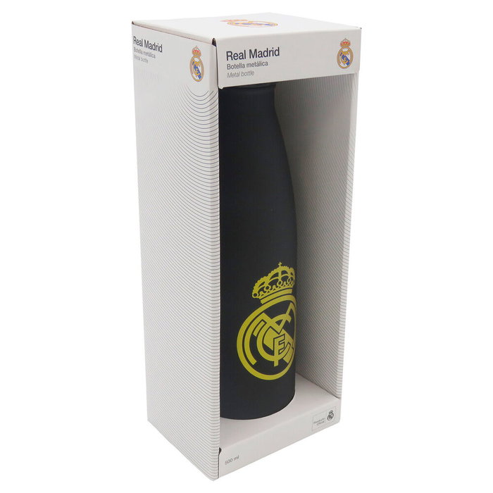 CYP BRANDS Gourde isotherme en acier inoxidable 500ml avec logo Real Madrid, maintient chaud 12h et froid 24h sans BPA, bouchon étanche