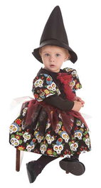 Creaciones Llopis Déguisement Sorcière Citrouille Halloween pour Enfant 1-2 Ans