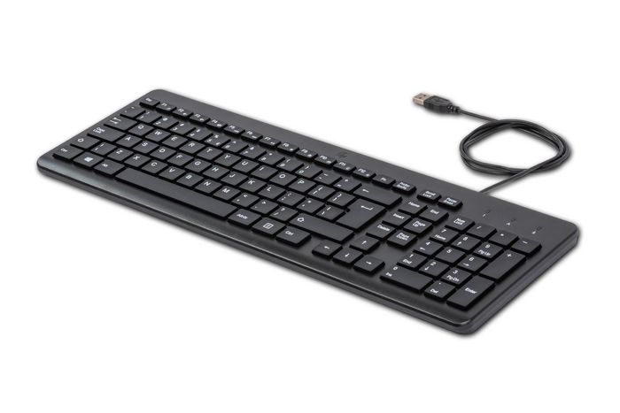 HP 150 - Clavier filaire d'ordinateur, design ergonomique avec pavé numérique et touches de verrouillage LED