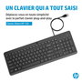 HP 150 - Clavier filaire d'ordinateur, design ergonomique avec pavé numérique et touches de verrouillage LED