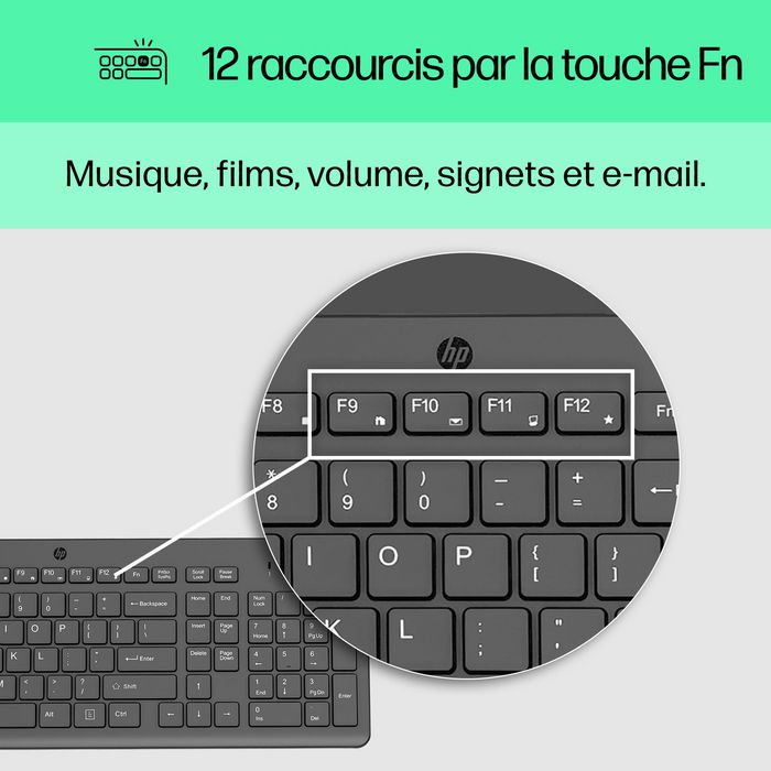 HP 150 - Clavier filaire d'ordinateur, design ergonomique avec pavé numérique et touches de verrouillage LED