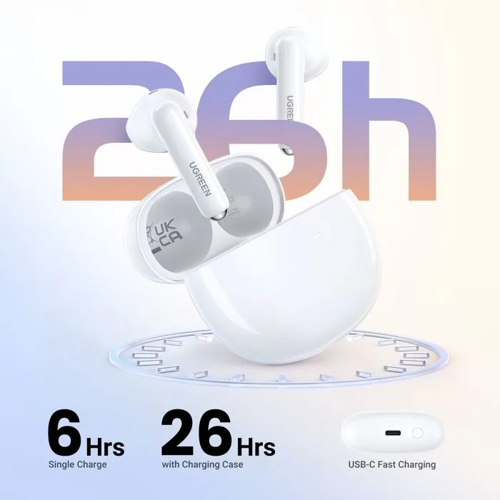 UGREEN H5 Écouteurs sans fil Bluetooth Semi-Intra Blanc - Confort Ergonomique, Son Immersif et Autonomie Longue Durée UGREEN H5 Écouteurs sans fil Bluetooth Semi-Intra Blanc - Confort Ergonomique, Son Immersif et Autonomie Longue Durée
