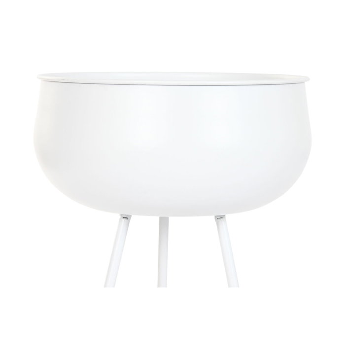 Cache-pot Home ESPRIT Blanc Métal Urbaine 34 x 34 x 70 cm (2 Pièces)