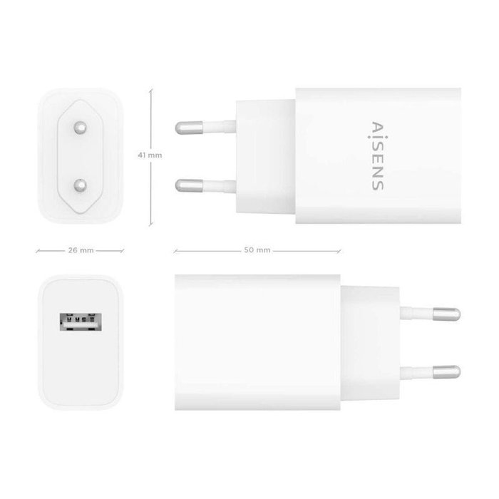 Chargeur mural Aisens A110-0853 Blanc Multicouleur 50 W Chargeur mural Aisens A110-0853 Blanc Multicouleur 50 W